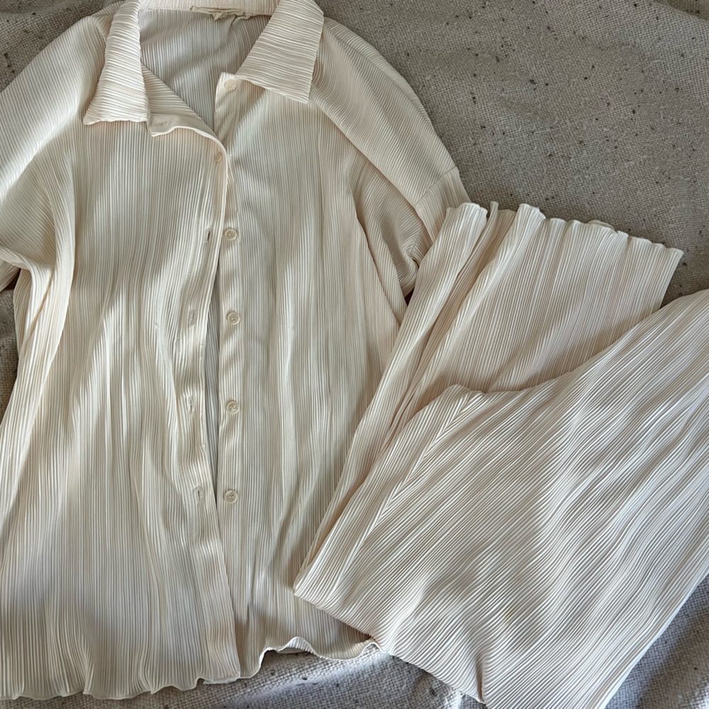Satin Pleated Set